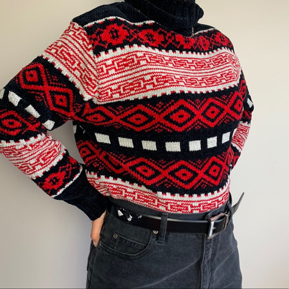 Red chunky sweater